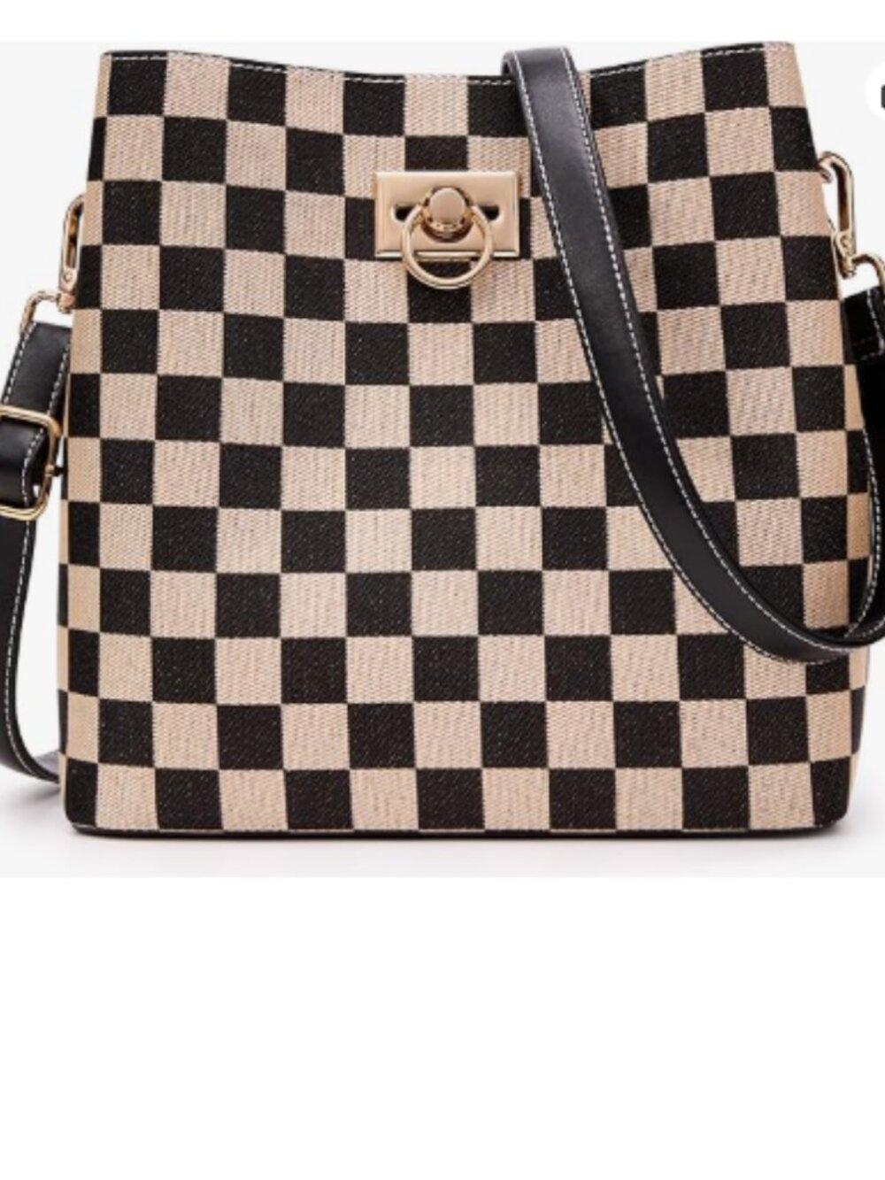 Women's Vegan Leather Bucket Crossbody Purse Multi Pocket Shoulder Handbag
